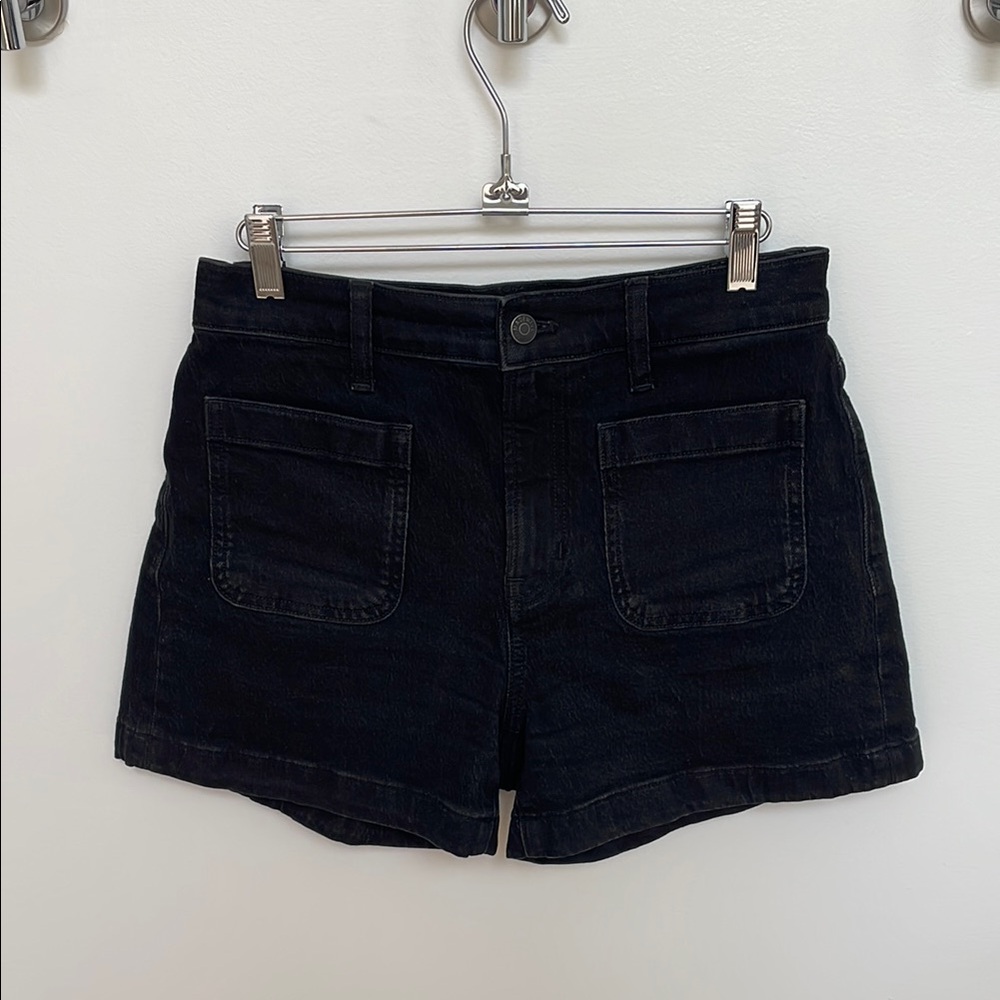 Madewell Black Jean Shorts High-Waisted Relaxed Fit